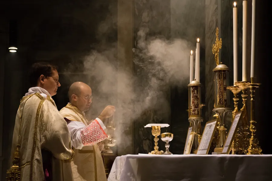 A priest celebrates the traditional Latin Mass at the Basilica of St. Pancras in Rome.?w=200&h=150